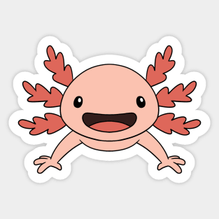 Axolotl Friends Swimming Together Pattern in Pink and Blue Sticker